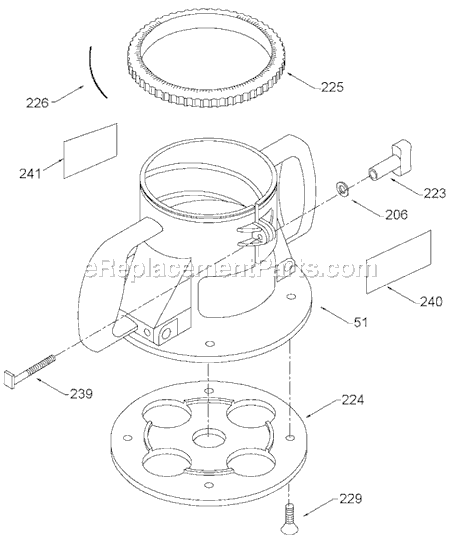 Page A Diagram and Parts List for 7519 Type 3 Black and Decker Router